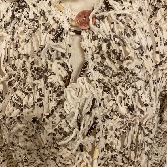 Sandy Starkman Crochet Fringe Beaded Boho Jacket - Picture 9 of 9